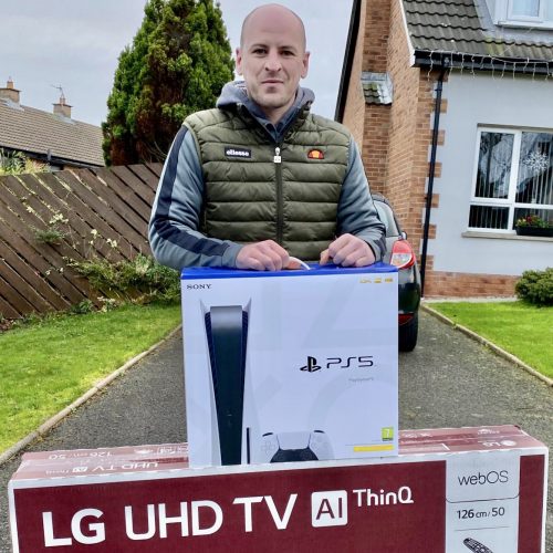 ALAN REID-Bangor-39th winner- sony ps5 plus LG 50 TV- CM Competitions NI Ltd