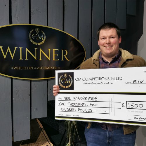NEIL STANBRIDGE-70TH Winner-Ballycastle-£1500 for 99p #6-Cm Competitions Ni