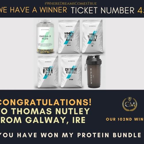 THOMAS NUTLEY-Galway, IRE-102nd Winner-My Protein Bundle-Cm Competitions NI
